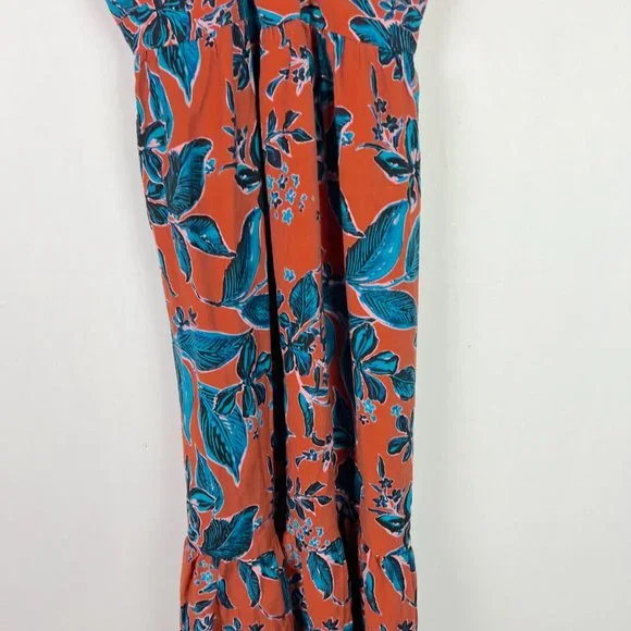NWT Jason Wu Terracotta Cutout Floral Midi Dress Linen Blend Size XS NEW - Picture 3 of 16